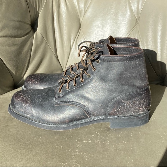Frye Prison Boots Black Distressed Oil Resistant Leather 12806036 Men’s Size 13 main image 3